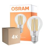 Mehrfachpackung 4x Osram Parathom Classic LED E27 Birne Fadenlampe Klar 6.5W 806lm - 822-827 Dim To Warm | Dimmbar - Ersatz Für 60W