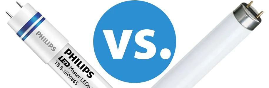 Leuchtstoffröhre LED- und Leuchtstoffröhre im Vergleich